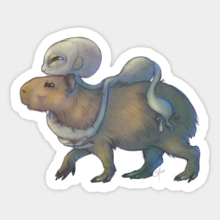 Grey and Capybara Sticker